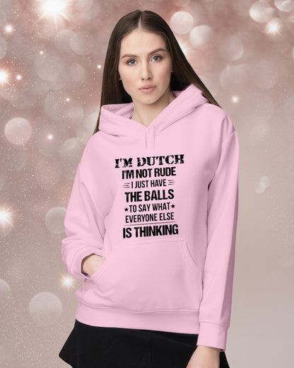 I'M NOT RUDE I'M DUTCH - Hooded Sweatshirt - Light Pink - lifestyle-holiday-hoodie-front-1
