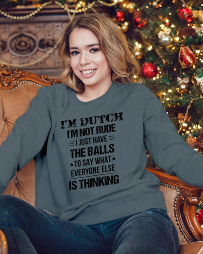 I'M NOT RUDE I'M DUTCH - Crewneck Sweatshirt - Charcoal Grey - lifestyle-holiday-sweater-front-3