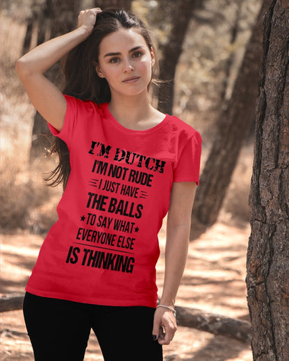 I'M NOT RUDE I'M DUTCH - Ladies T-Shirt - Red - apparel-ladies-t-shirt-lifestyle-06