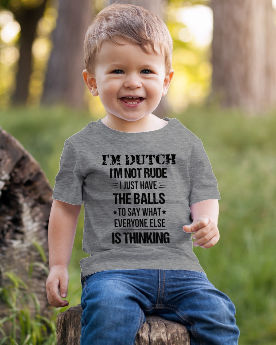 I'M NOT RUDE I'M DUTCH - Youth T-Shirt - Athletic Heather - lifestyle-youth-tshirt-front-4