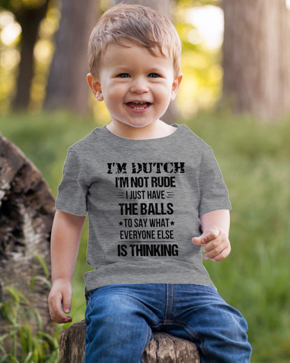I'M NOT RUDE I'M DUTCH - Youth T-Shirt - Athletic Heather - lifestyle-youth-tshirt-front-4