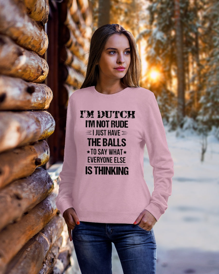I'M NOT RUDE I'M DUTCH - Crewneck Sweatshirt - Light Pink - lifestyle-holiday-sweater-front-1