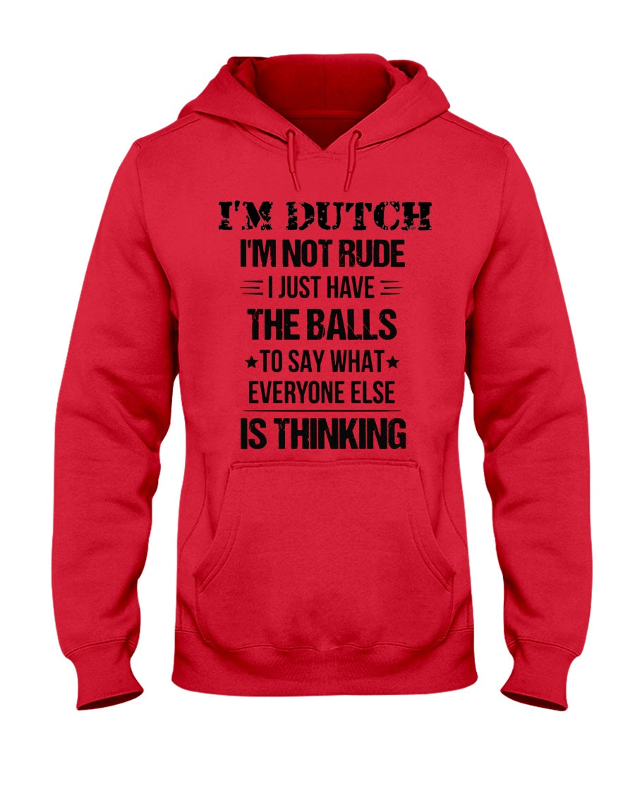 I'M NOT RUDE I'M DUTCH - Hooded Sweatshirt - Red - Front