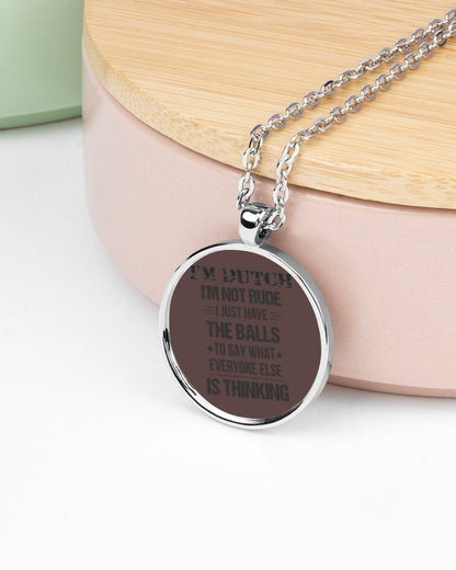 I'M NOT RUDE I'M DUTCH - Metallic Circle Necklace - Chocolate - aos-necklace-circle-metallic-lifestyle-08